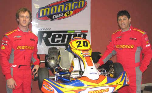 Cian Fothergill and sponsor Remo Luciani from Remo Karting. Cian Fothergill and sponsor Remo Luciani from Remo Karting.